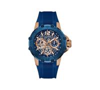 GUESS Herren-Armbanduhr, Silikon, analog, blaues Zifferblatt, blaues Band, Gw0640G3, Blau, Onesize, Klassisch