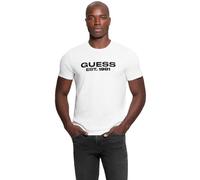 GUESS Herren Eco Basic Velvet Logo Tee, Reines Weiß, L