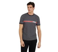 Guess Herren Eco Jamey T-Shirt, 4 g AOP Jet Black, Größe XL