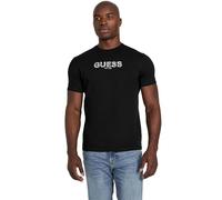 Guess Herren Eco Kurzarm Stickerei Logo, Tiefschwarz, Mehrfarbig, Klein