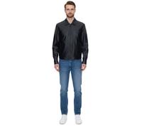 GUESS Herren Kunstlederjacke rockige Biker-Jacke mit Reverskragen Outdoor-Jacke M3YL20WF410 JTMU Schwarz S