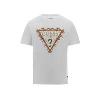 GUESS Herren Kurzärmeliges Guess Tri Scroll Tee, Weiß, L