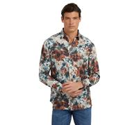 GUESS Herren Kurzärmeliges Öko-Viskose-Patchwork-fliesenhemd Hemd, Mehrfarbig, S