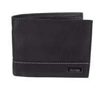 GUESS Herren Leder Slim Bifold Geldbörse, schwarz/weiß, Einheitsgröße