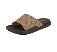 GUESS Herren Magaria Schiebe-Sandalen, Light Brown Logo Multi 230, 41 EU