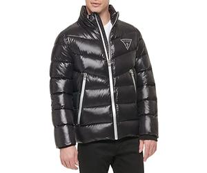 GUESS Herren Midweight Logo Oversized Zip Puffer, Schwarz, Medium, Schwarz, M