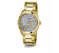 Guess Herren Multifunkion Armbanduhr ZEN gold, hellblau 42 mm GW0707G2