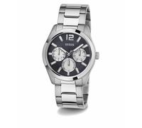 Guess Herren Multifunkion Armbanduhr ZEN silber, schwarz 42 mm GW0707G1