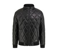 GUESS Herren Steppjacke aus Kunstleder, Schwarz (Jet Black), L
