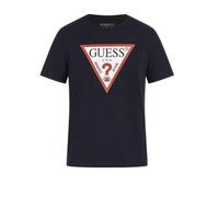 GUESS Herren T-Shirt, Blau, XL, Kurzarm, U-Boot-Ausschnitt, Lässig, Sport, Logo, Crew-Ausschnitt