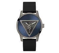 Guess Badge Damen Armbanduhr in der Farbe Schwarz mit Armband aus Silikon, Wasserdichtigkeit: 5 bar, Gehäusedurchmesser: 44 mm, GW0781G5