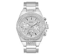 Guess Multifunktionsuhr FURY Herren GW0899G1 – silberfarben, Edelstahlarmband, Zirkonia, 5 bar