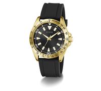 Guess NEO, Herren Armbanduhr, Quarz Analog, Edelstahl, 42mm, Silikonarmband, Schwarz, 5 bar, Zifferblattfarbe: Schwarz, GW1065G2