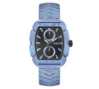 Multifunktionsuhr GUESS "NILE", hellblau, Armbanduhren, Herren, Quarzuhr, Armbanduhr, Herrenuhr, Datum, Wochentag, Edelstahlarmband (85374308-0) hellblau