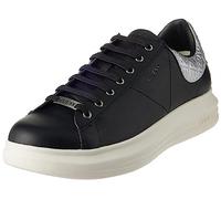 GUESS Herren VIBO Sneaker, schwarzes Silber, 43 EU