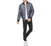 GUESS Herren Warm Rain Resistant Jacket Bomberjacke, Blau, M