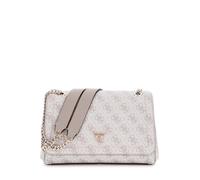 GUESS Noelle II Convertible Xbody Flap Bag Dark Taupe Logo