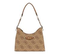 GUESS Izzy Top Zip Shoulder Bag Latte Logo