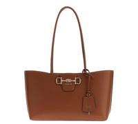 GUESS Schultertasche Shopper Janie Logo Girlfriend Carryall Cognac braun