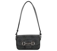 GUESS Umhängetasche Schultertasche Janie Logo Convertible Xbody Flap Coal Logo dunkelgrau