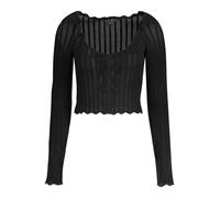 GUESS JEANS Kontrast-Pullover mit V-Ausschnitt und Logo - Größe: M