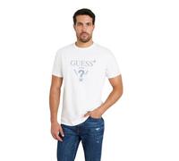 Guess T-Shirt mit Label-Print in Weiss, Größe L
