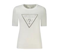 GUESS JEANS Pullover mit Rundhals, Kontrastdetails und Stras - Größe: XS