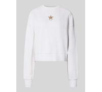 GUESS Jeans Relaxed Fit Sweatshirt aus reiner Baumwolle mit Logo-Print in Hellgrau Melange, Größe XL