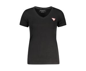 Guess Jeans Schwarzes Baumwoll-T-Shirt für Damen M