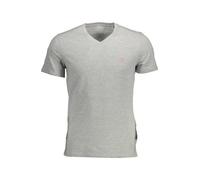 GUESS JEANS Slim Fit V-Ausschnitt T-Shirt Bio-Baumwolle mit - Größe: XL