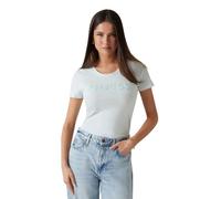 GUESS JEANS T-SHIRT MANICHE CORTE DONNA AZZURRO