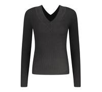 GUESS JEANS V-Pullover mit Kontrastdetails und Logo - Größe: M