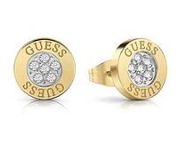 Guess Ohrstecker Edelstahl Kristalle Logo, Gold"