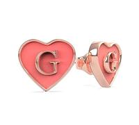 Guess Jewelry Damen Ohrringe Herz Logo Edelstahl, Einheitsgröße, Unkostbare Metalle, Ohne Edelstein