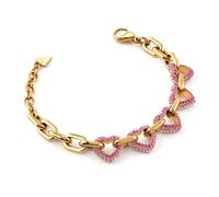 Guess JUBB05003JWYGPKS Damen-Armband Multi Pavée Hearts Goldfarben 20 cm