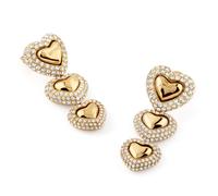 Guess JUBE05013JWYG Damen-Ohrringe Ohrhänger Herz Pavée Goldfarben