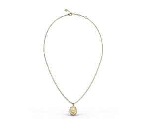 GUESS JUBN06189JWYGT/U Damen Collier Löwe Edelstahl Gold weiß Zirkonia 45,5 cm