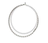 GUESS Edgy Styles Herren-Halskette Stahl JUMN04062JWSTWI, Silber, Kein Edelstein