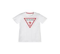 Guess Jungen Big Bio-Baumwolle Kurzarm Classic Logo T-Shirt, True White, 18 Jahre
