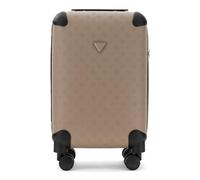 GUESS Kabinenkoffer mit drehbaren Rädern, Beige mit Logo-Muster, TSA-Vorhängeschloss, organisierter Innenraum