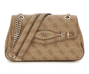 GUESS Katya Convertible Xbody Flap Bag Latte Logo