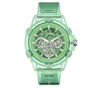 Guess King Herren Armbanduhr, Quarz Analog, Kunststoff, 48mm, Silikonarmband, Grün, 1 bar, Zifferblattfarbe: Grün, Datumsanzeige, Leuchtzeiger, GW0806G6