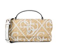 Guess Kristen Top Handle Flap, Umhängetasche, Braun-Weiß