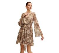 guess Kleid Damen LS Laila (IT, Text, M, Regular, Beige), beige, M