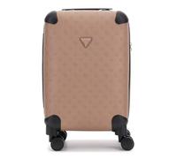 GUESS Koffer mit Rollen, Monogramm-Design in Relief, Beige, 4 drehbare Räder, TSA-Verschluss