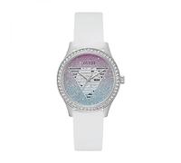 Guess Ladies 38mm Watch - White Strap White Dial Gold Tone Case