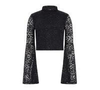 GUESS Langärmeliges Dominique-Oberteil für Damen mit Stehkragen, Schwarz (Jet Black), X-Groß