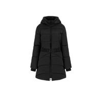 GUESS Lange Daunenjacke mit Kapuze Seline Logo Midi Puffer W4BL58WGL72 Schwarz, Schwarz , L