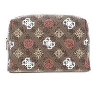 GUESS Large Top Zip Cosmetic Bag Brown Multi