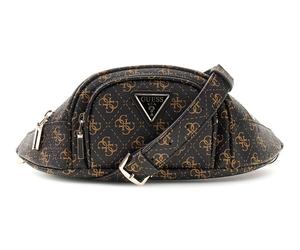 GUESS Latona Belt Bag Brown Logo / Black